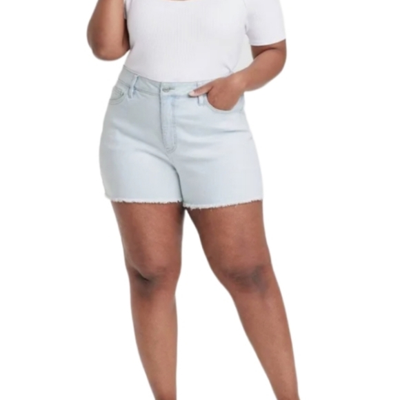 HIGH-RISE SLIM FIT MIDI SHORTS SZ 26 NWT - Picture 2 of 5